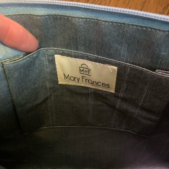 Very good condition Mary Frances Blue Sequin Clutch Wristlet - Picture 5 of 6